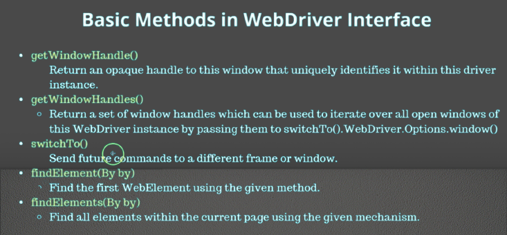 basic method of webdrvier interface